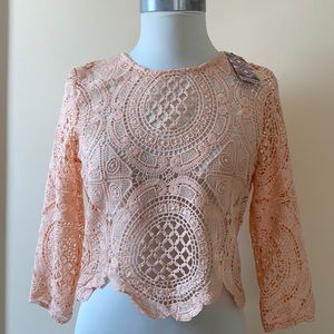 Crochet lace crop top